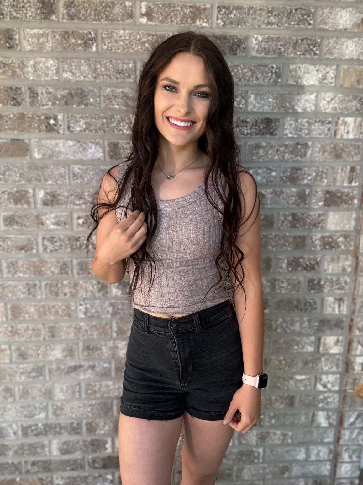 Mocha Ribbed Tank Top