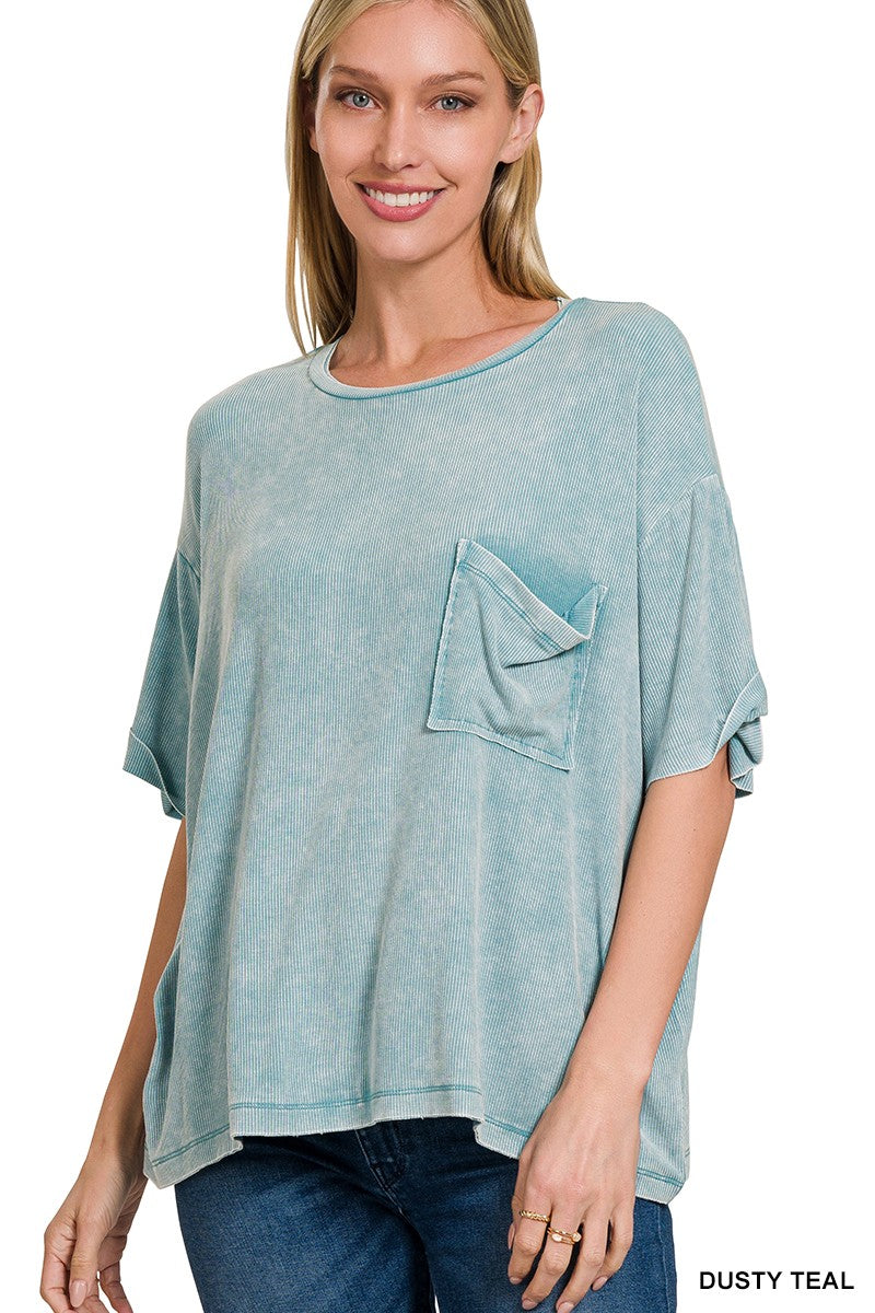 Acid Wash Pocket Top