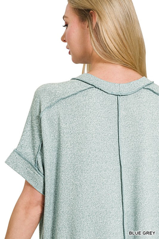 Super Soft Heathered Hi-Low Top