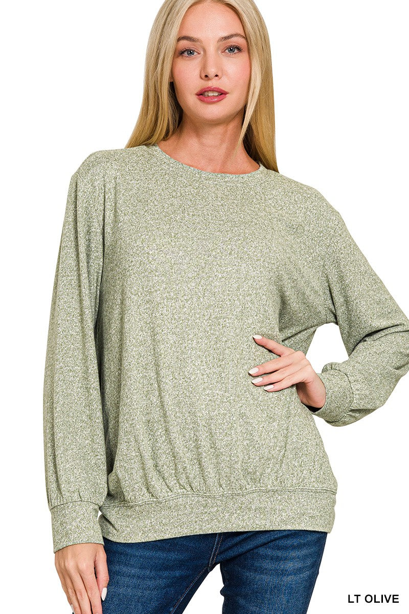 Heathered Long Sleeve Top
