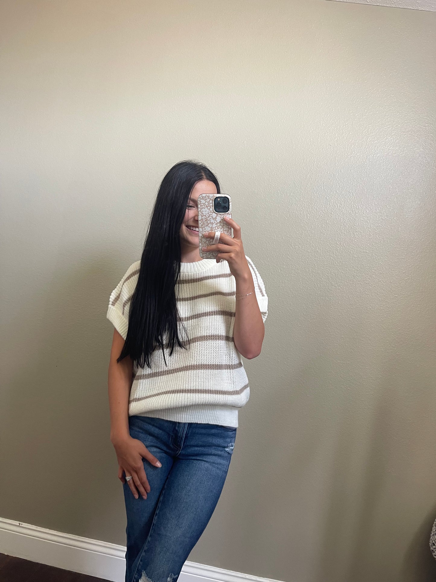 Lightweight stripped sweater top
