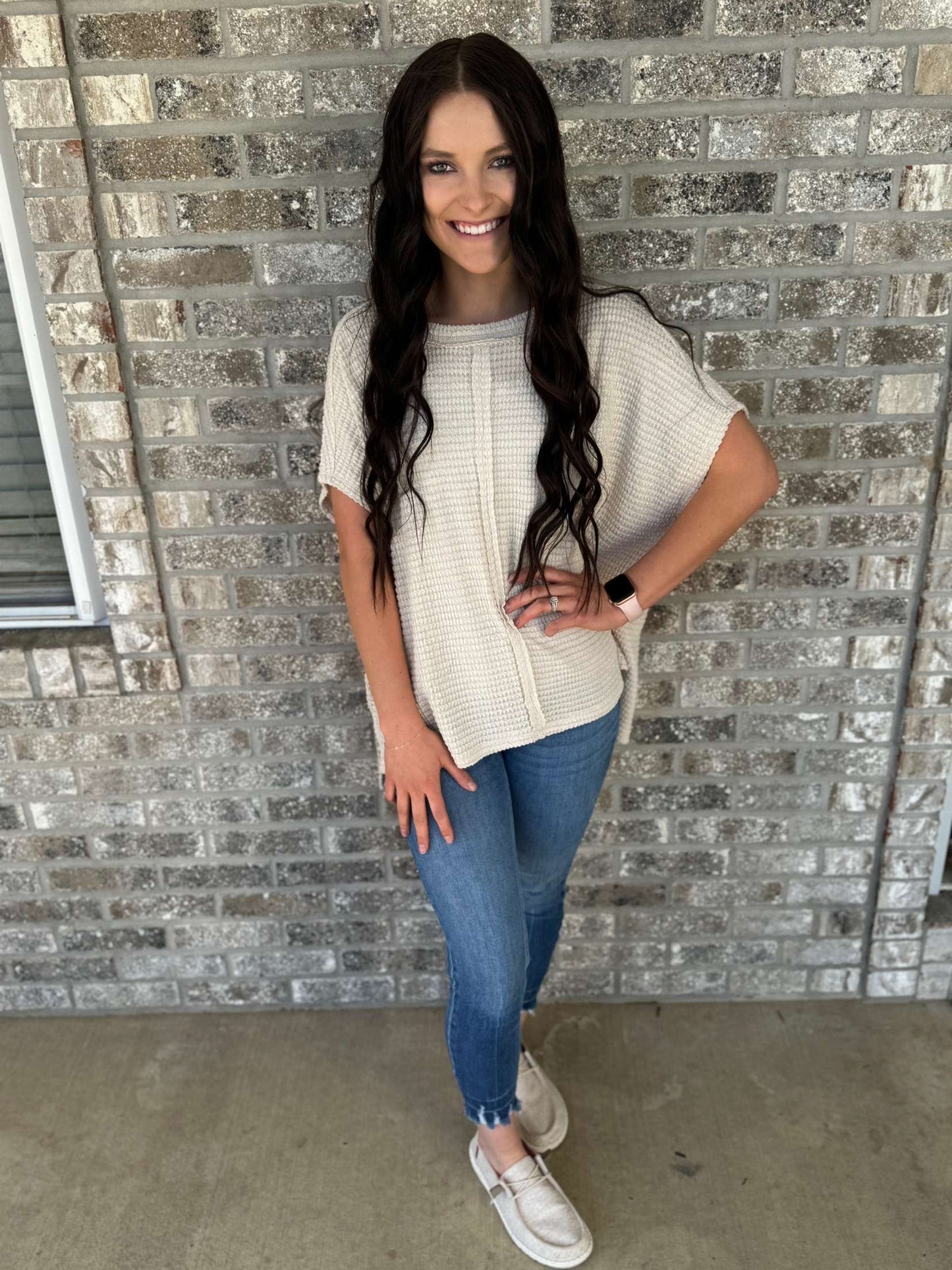 Waffle Knit Top