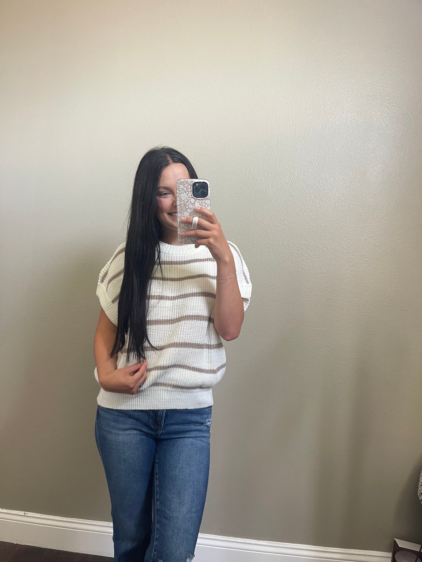 Lightweight stripped sweater top