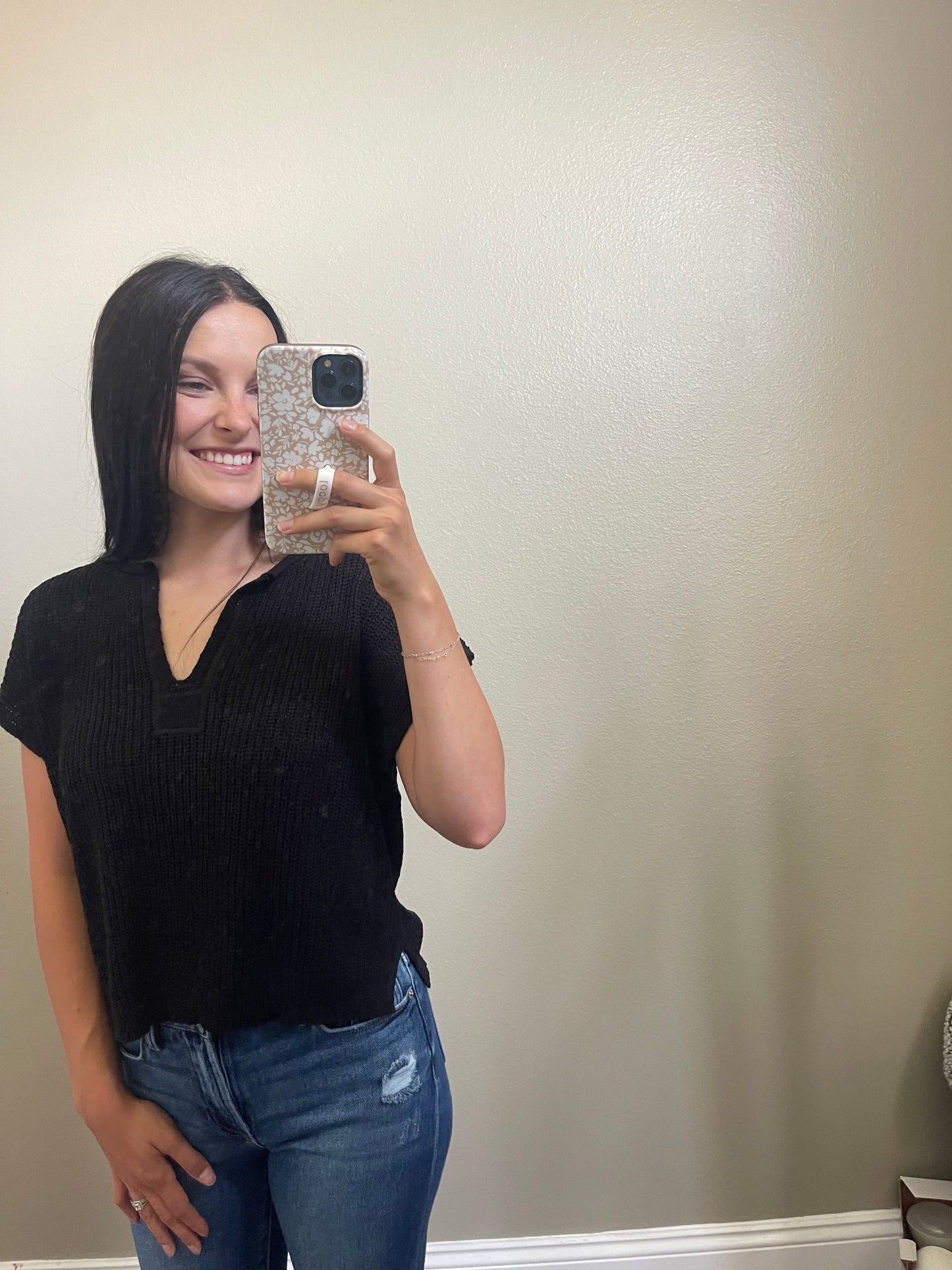 Light weight cropped sweater top
