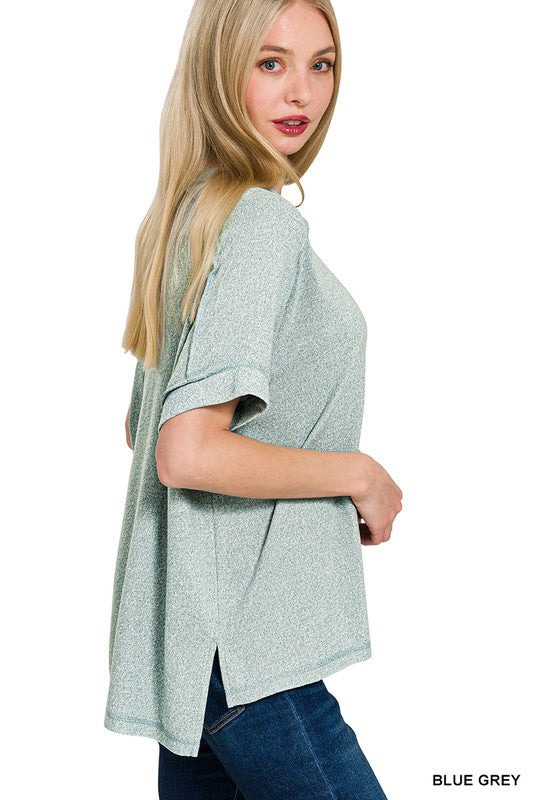 Super Soft Heathered Hi-Low Top