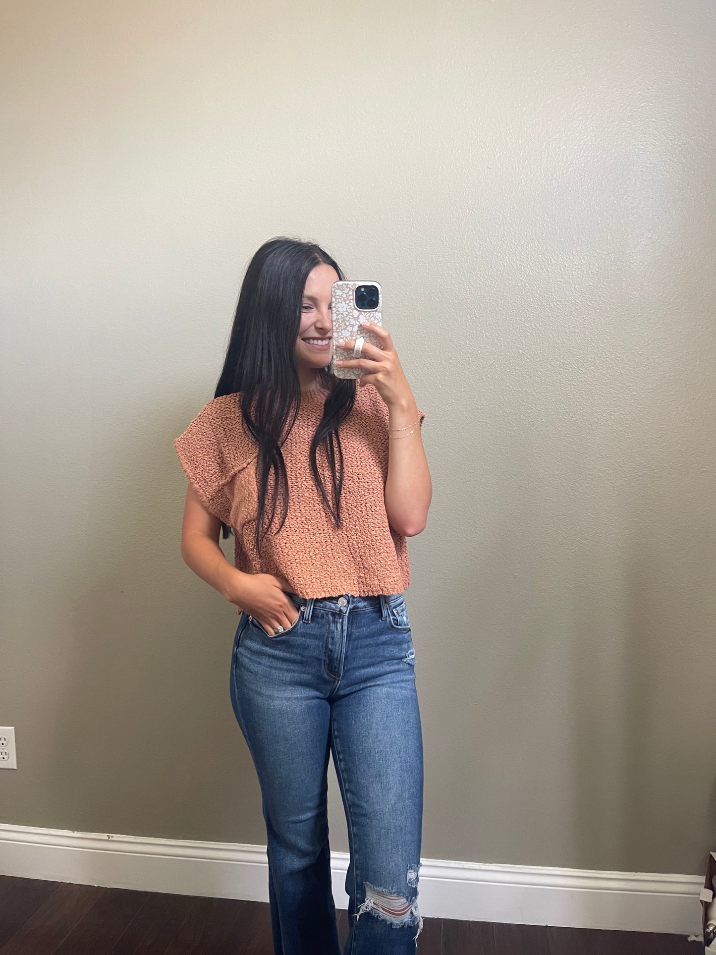 Lightweight cropped sweater top