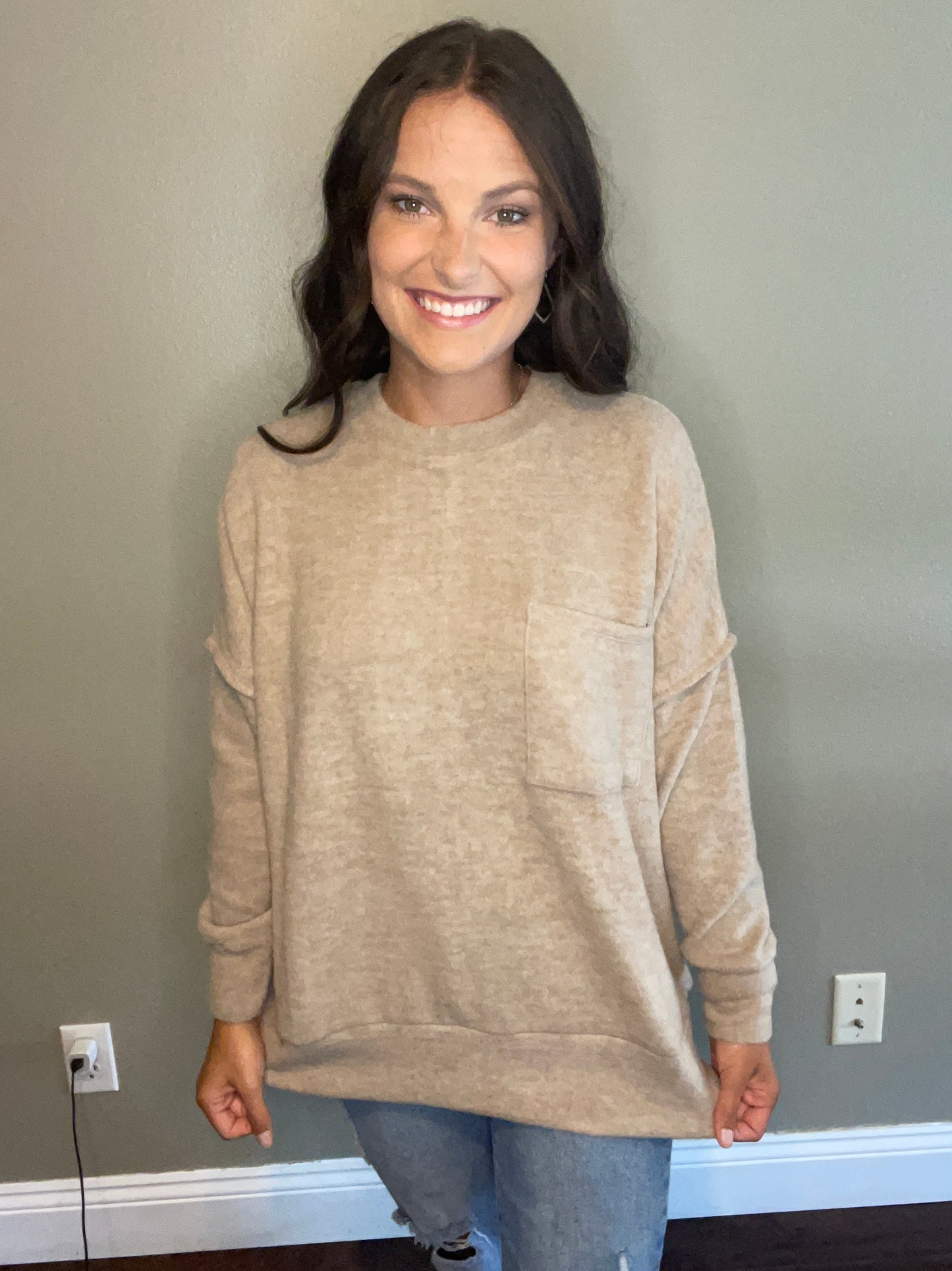 Ash Mocha Pocket Sweater
