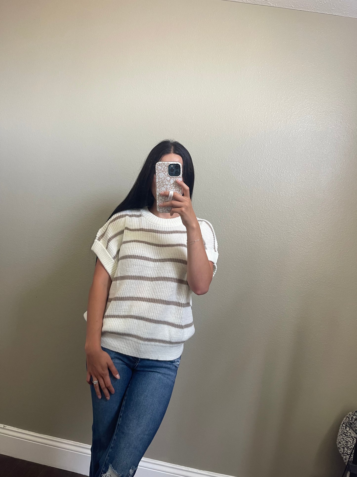 Lightweight stripped sweater top