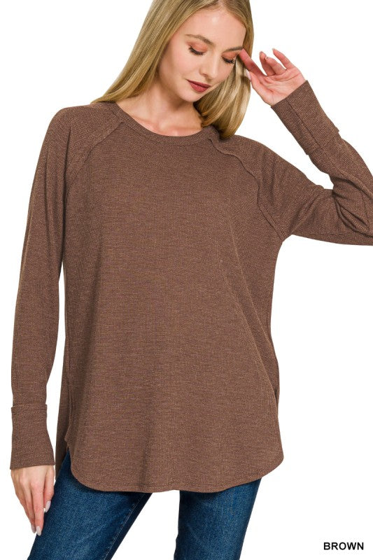 Brown long sleeve top
