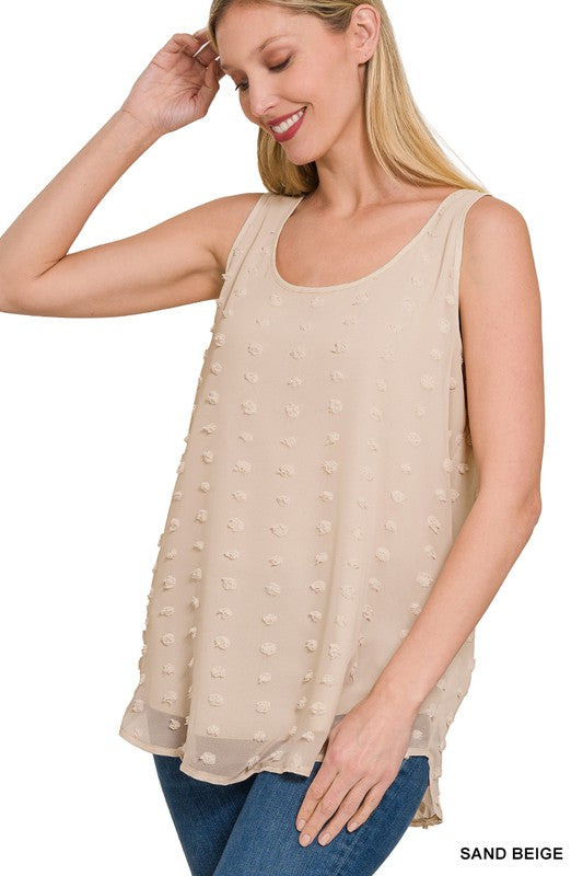 Swiss Dot Sleeveless Tank Top
