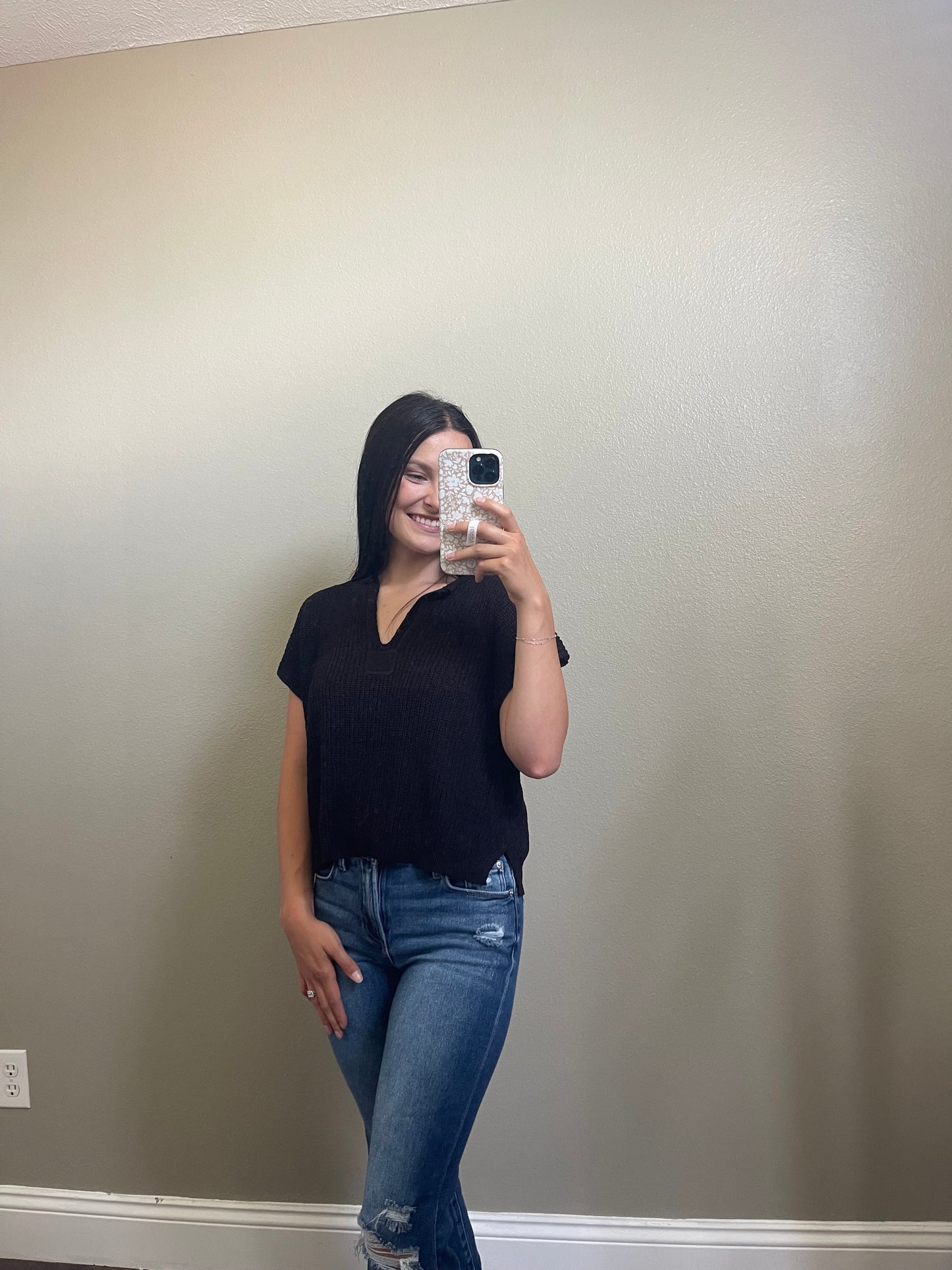 Light weight cropped sweater top