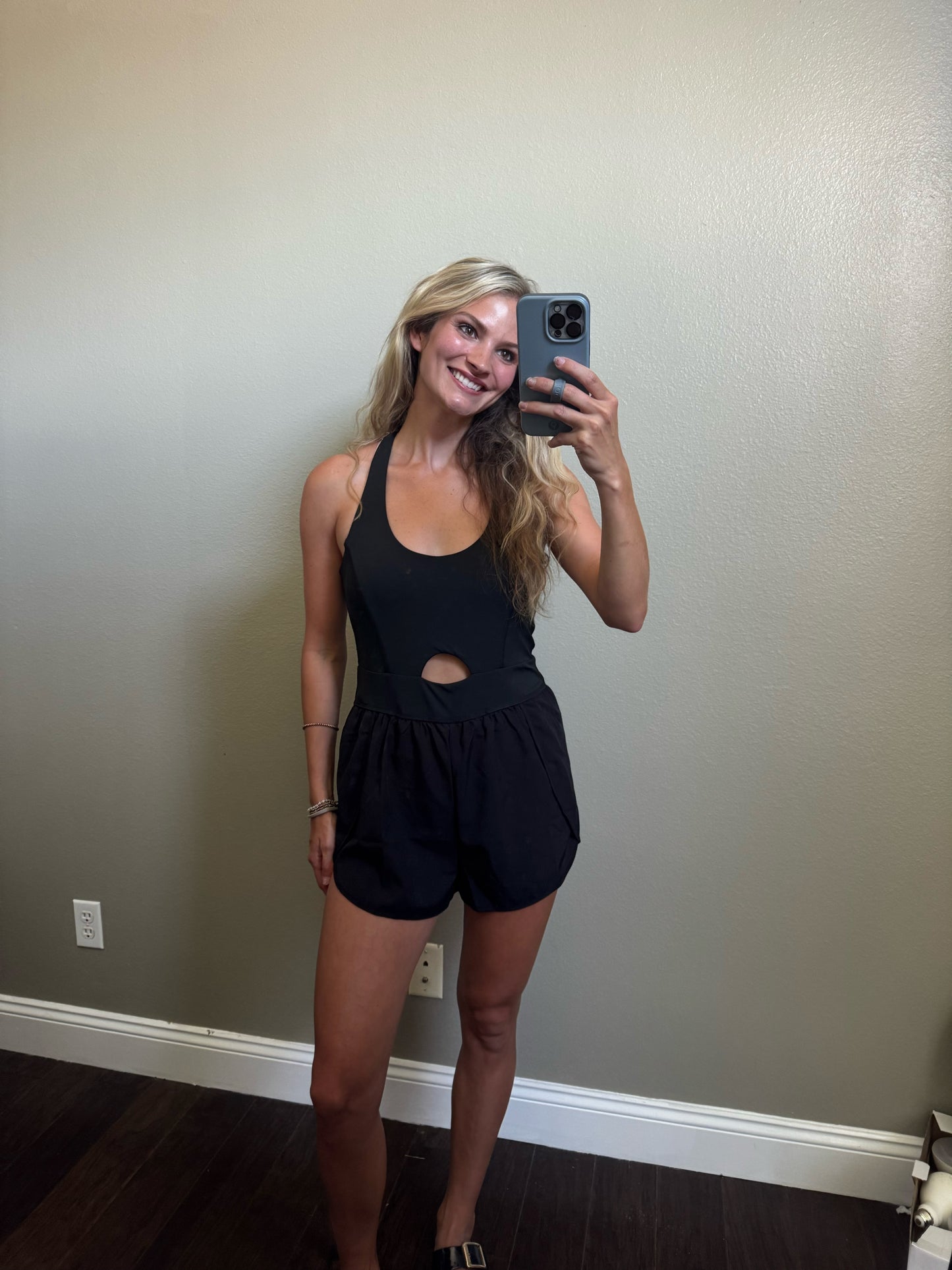 Black Romper with Cut Out