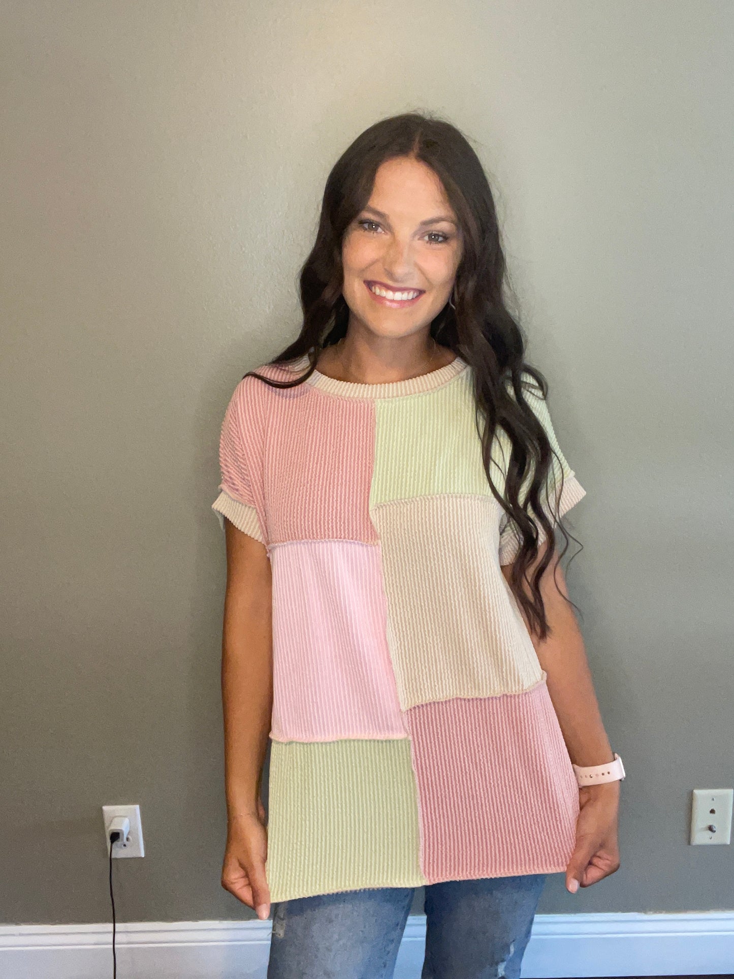 Multicolor Ribbed Top