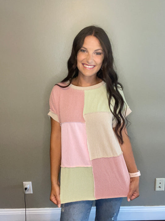 Multicolor Ribbed Top