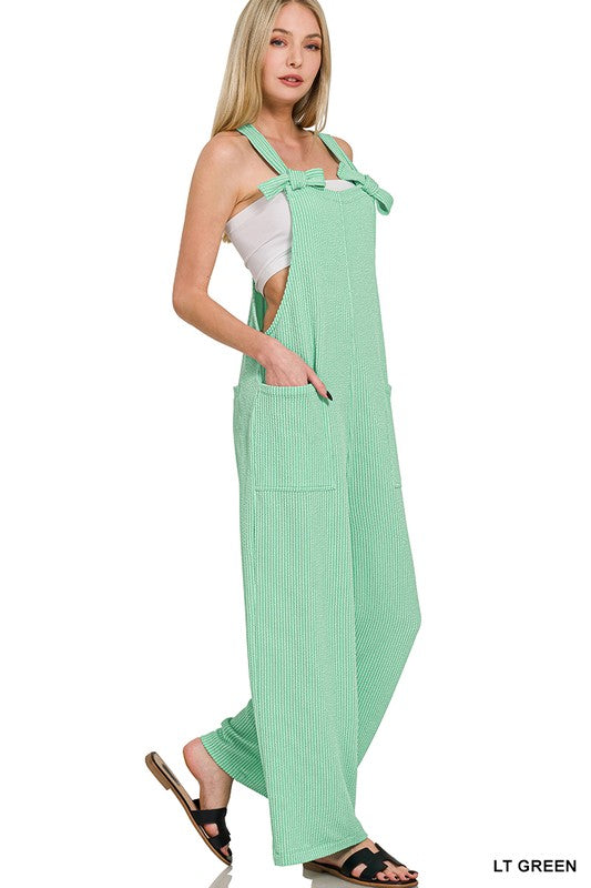Green Ribbed Overalls