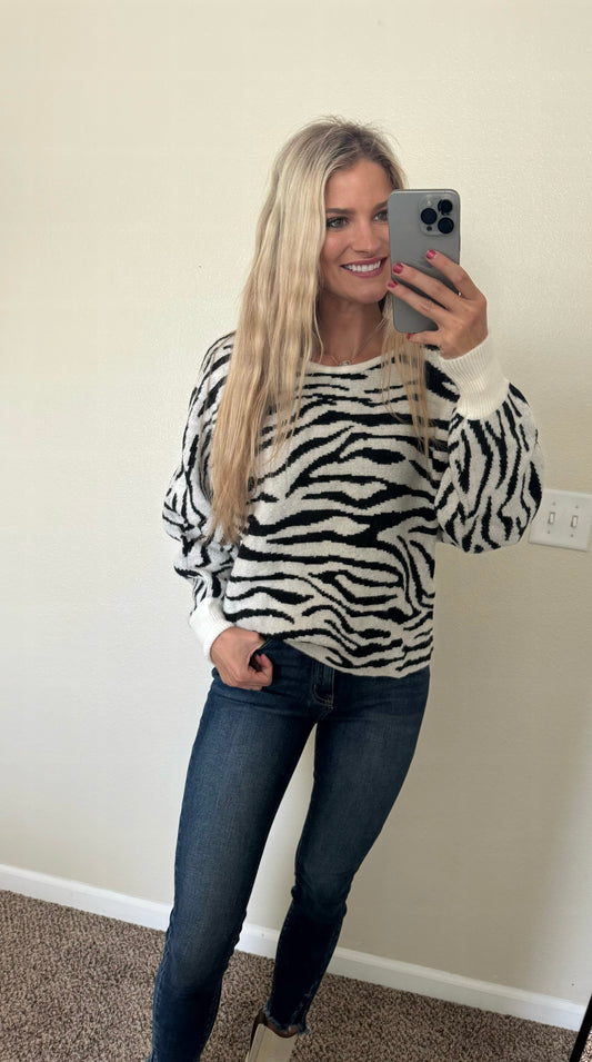 Zebra Print Sweater