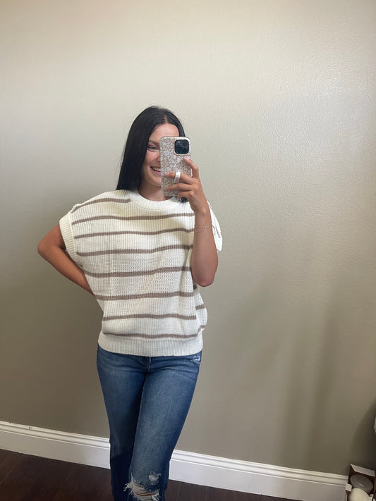 Lightweight stripped sweater top