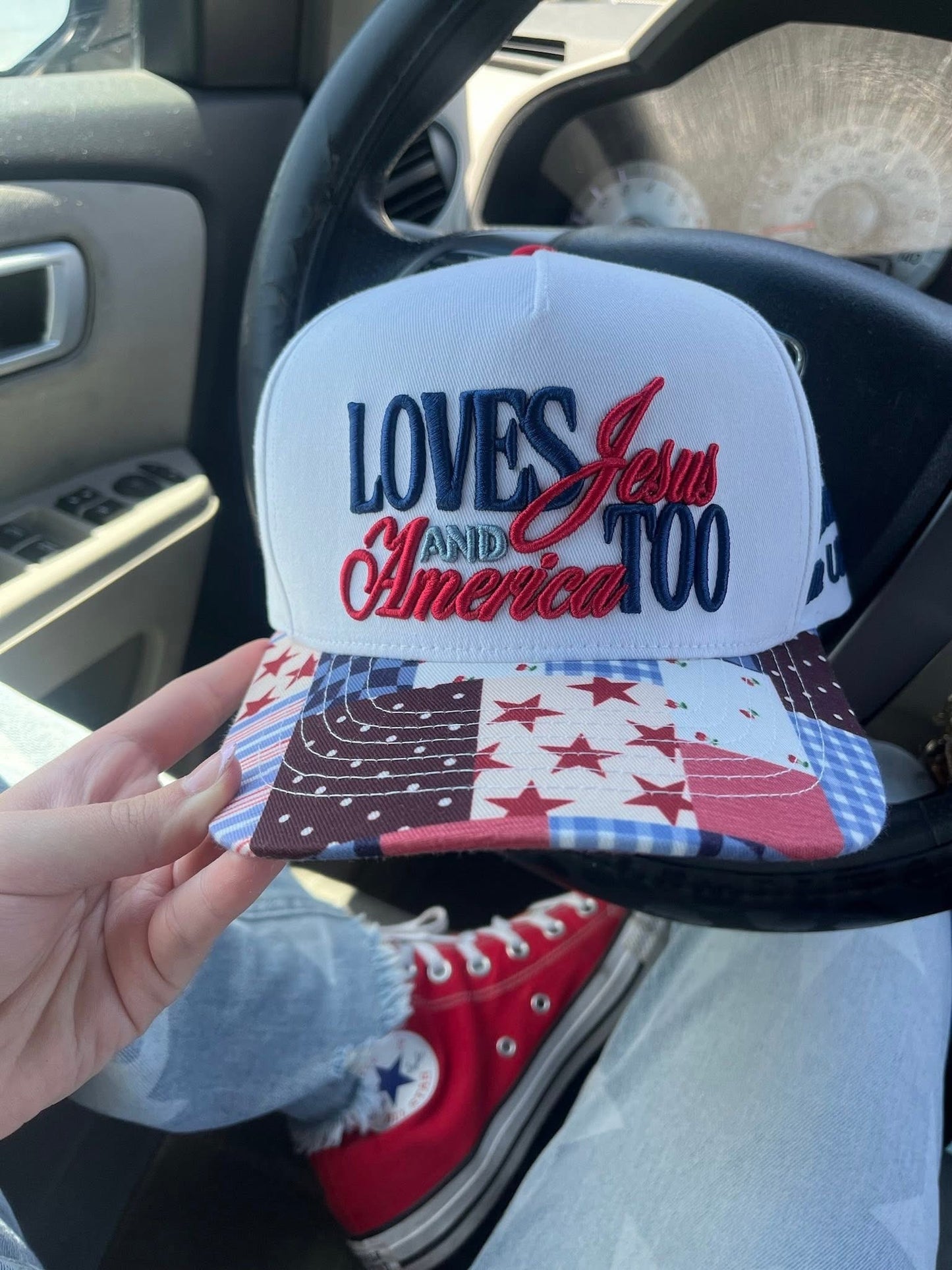 Loves Jesus & America too Hat