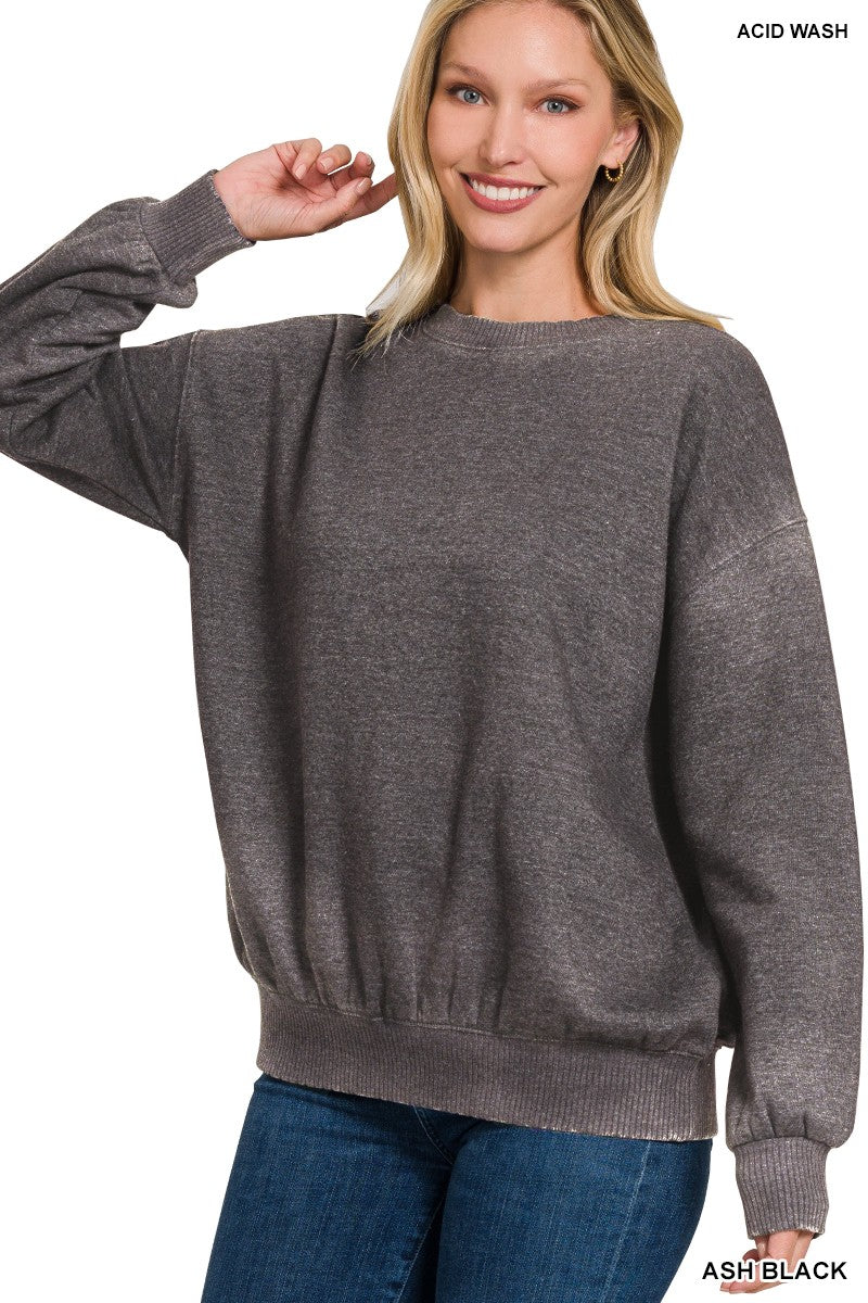 Black Acid Wash Sweatshirt