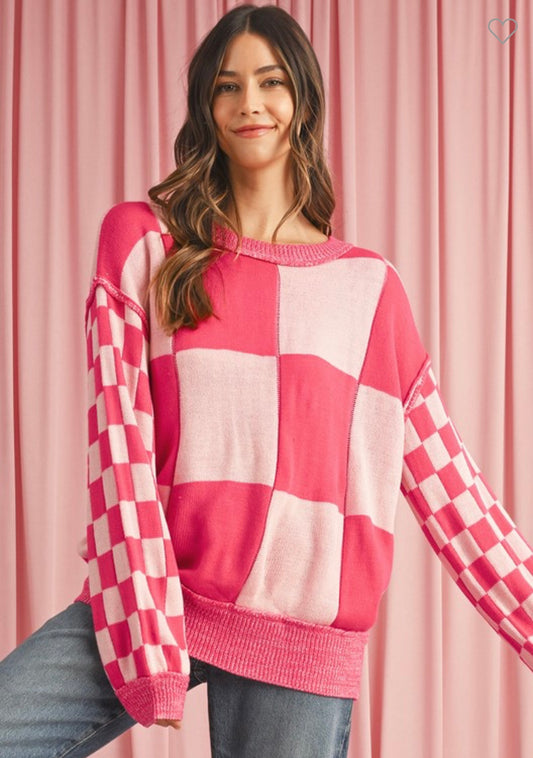 Pink Checkered Top