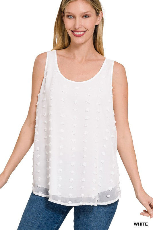 Swiss Dot Sleeveless Tank Top