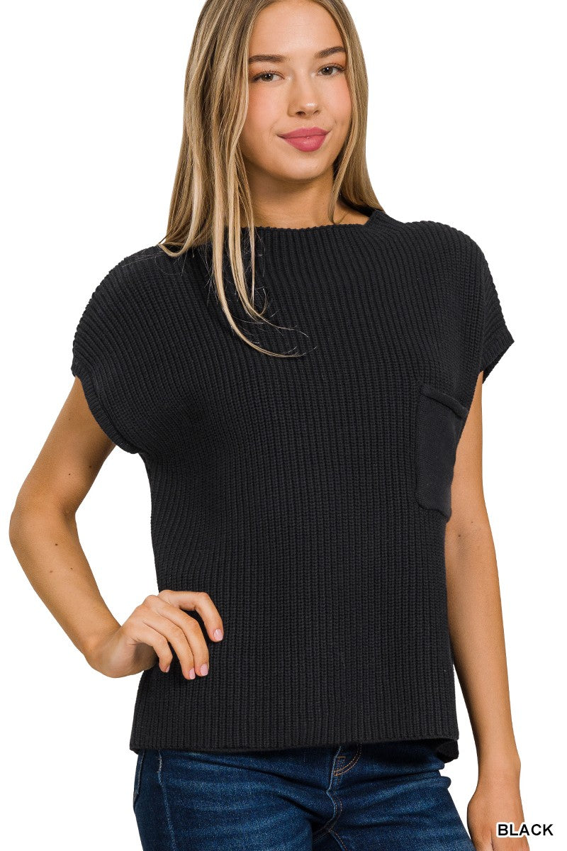 Grace's Mock Neck Short Sleeve Sweater