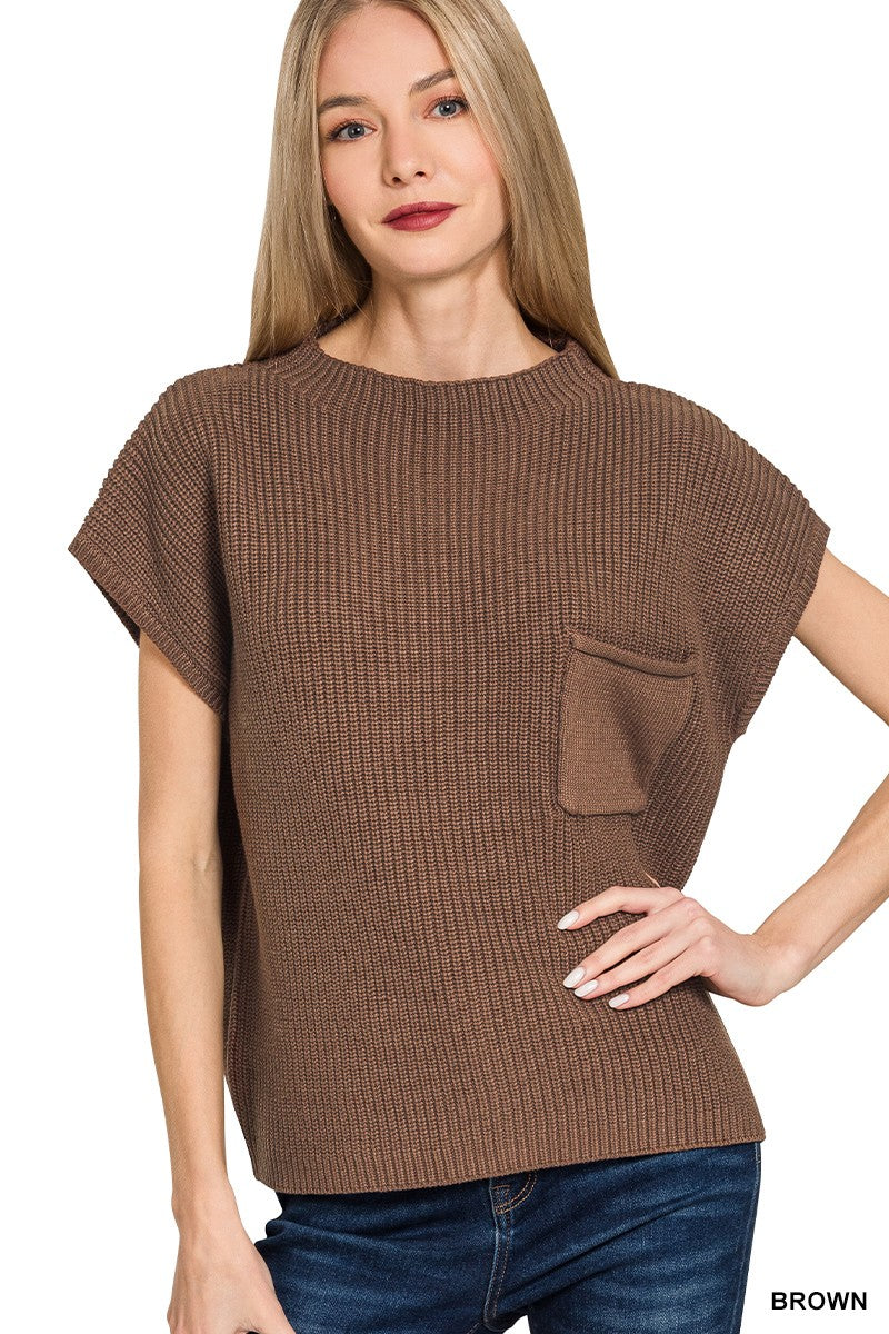 Grace's Mock Neck Short Sleeve Sweater