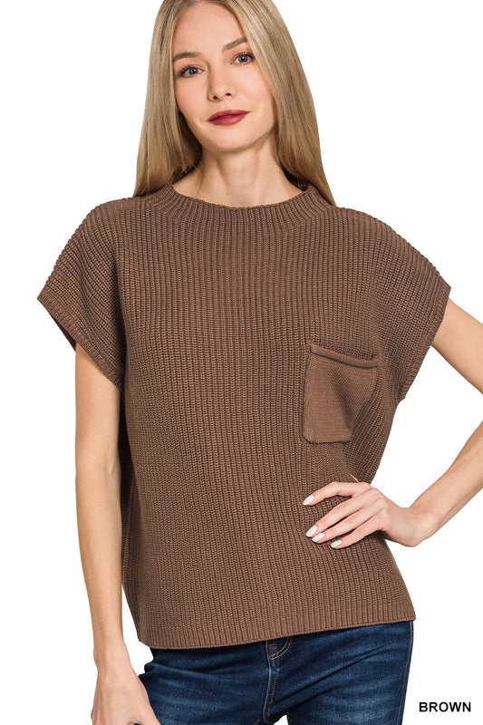 Grace's Mock Neck Short Sleeve Sweater