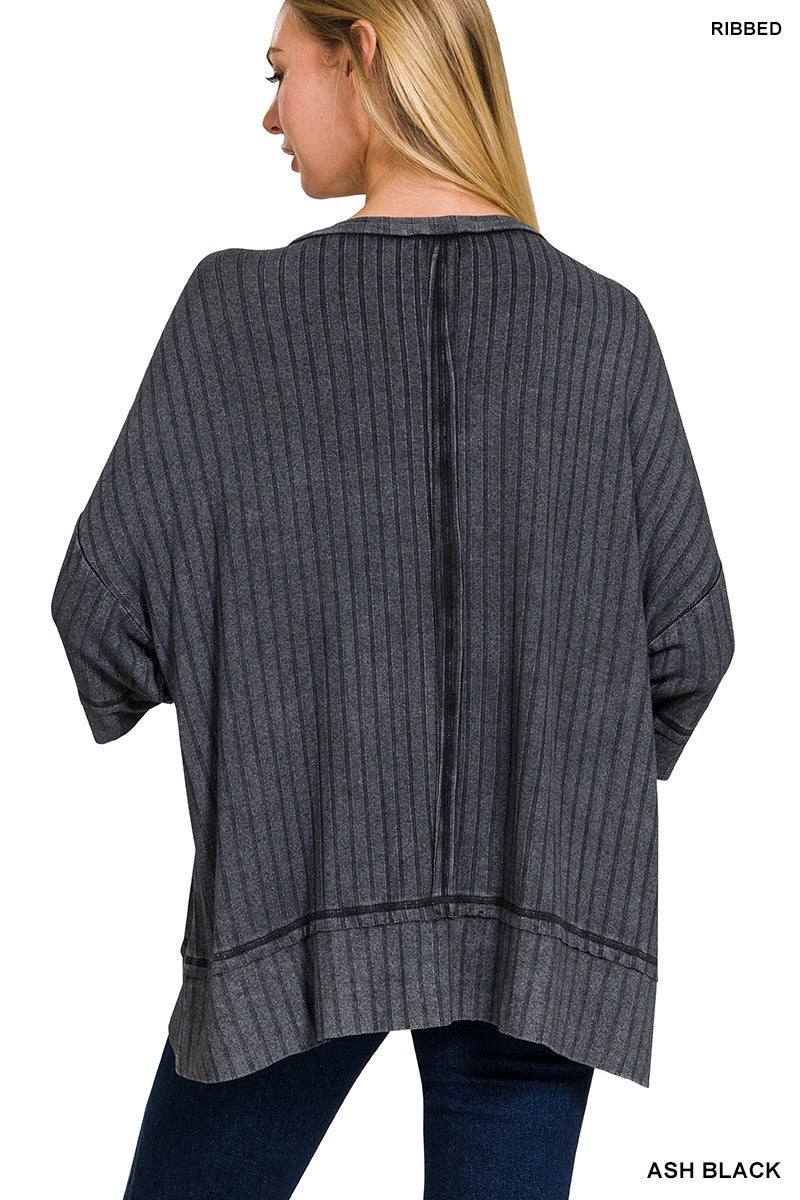 Ribbed Half Sleeve Top