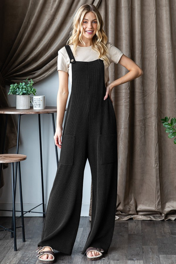 Sleeveless Ribbed Jumpsuit