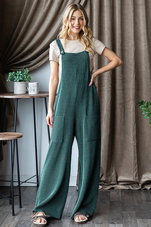 Sleeveless Ribbed Jumpsuit