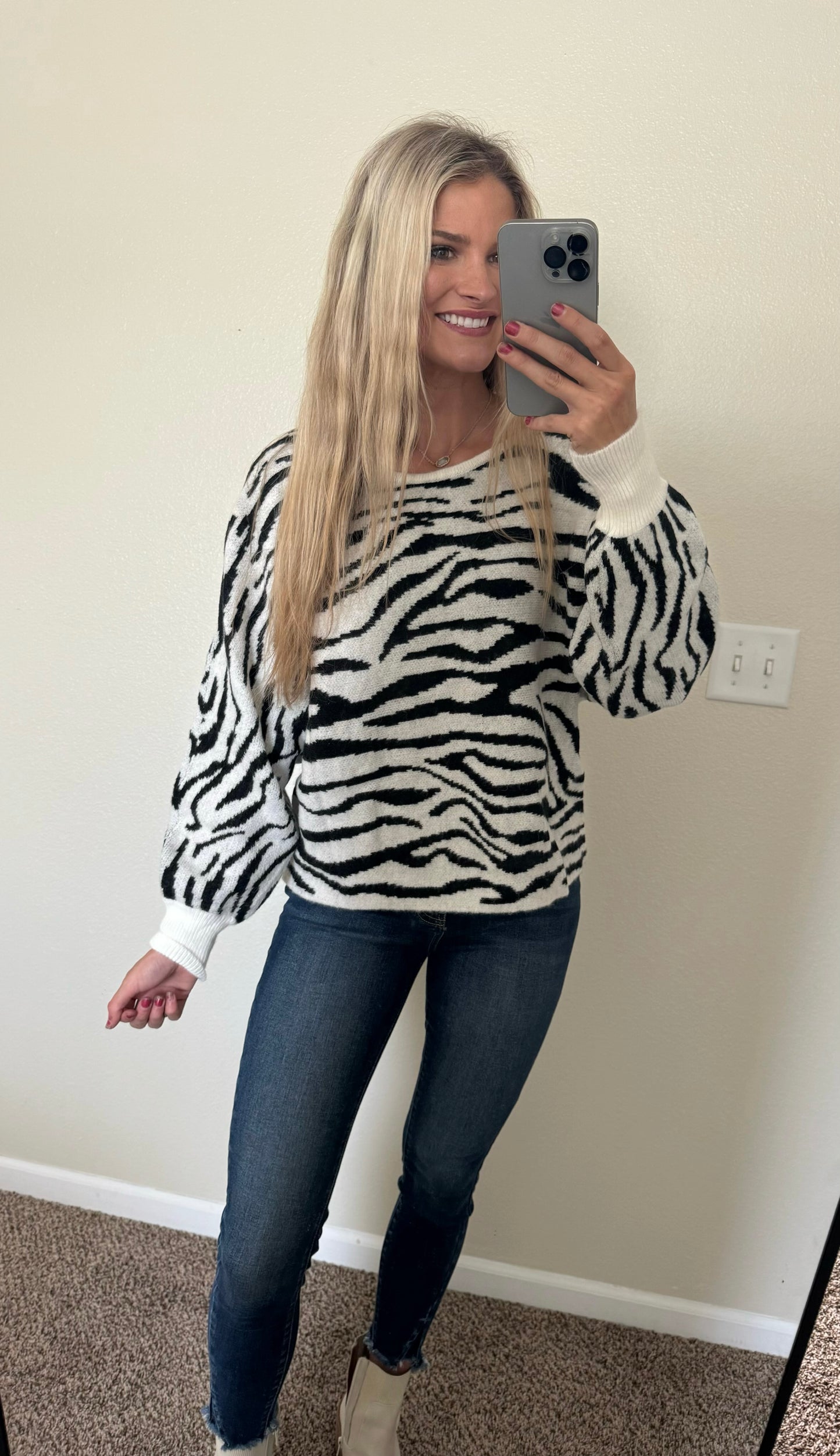Zebra Print Sweater
