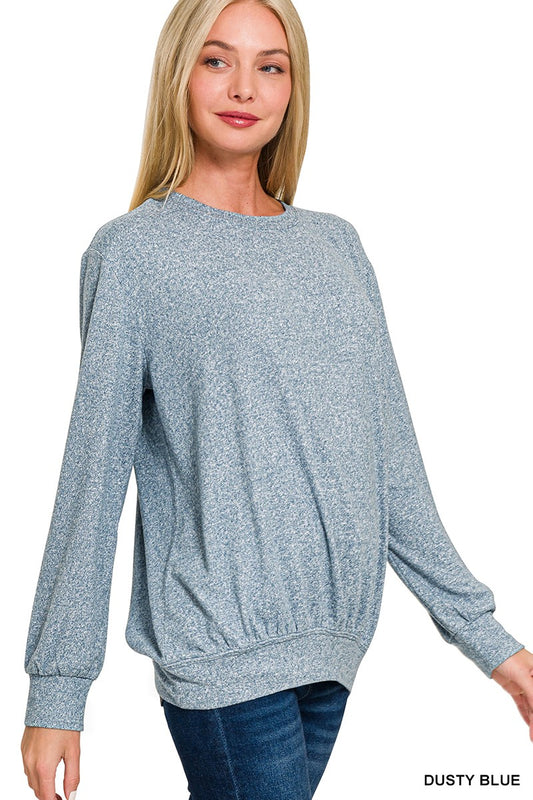 Heathered Long Sleeve Top