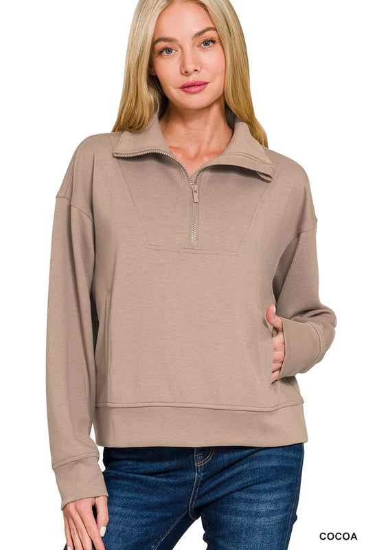 Cocoa Half ZIp Pullover