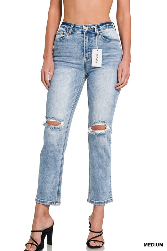 Distressed Cropped Jeans