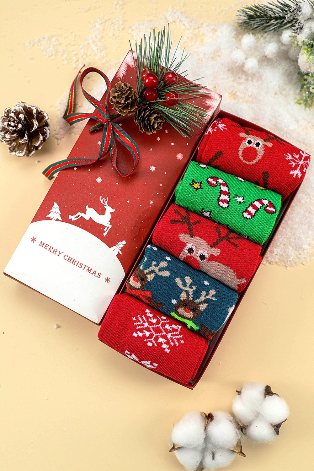Set of 5 Christmas Socks