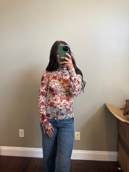 Mesh Floral Top