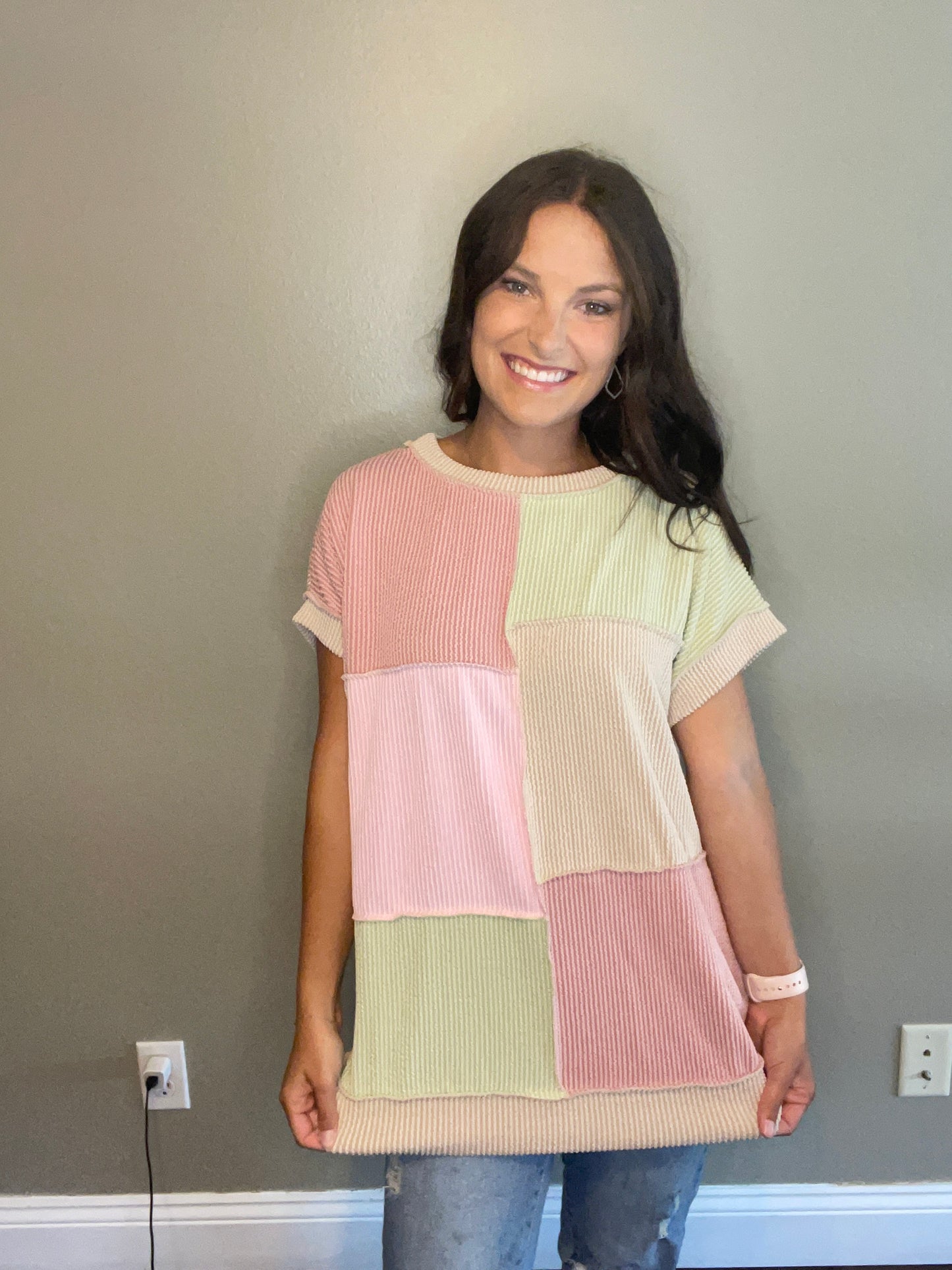 Multicolor Ribbed Top