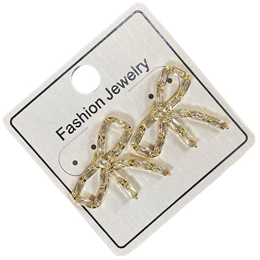 Rhinestone Bow Earrings