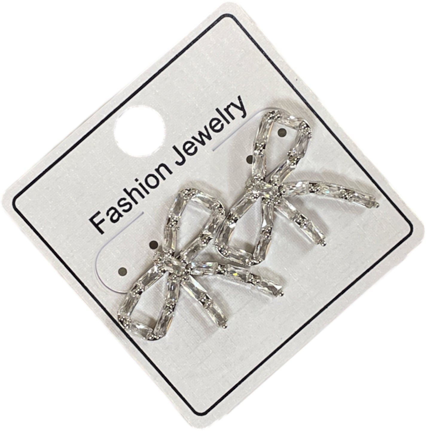 Rhinestone Bow Earrings