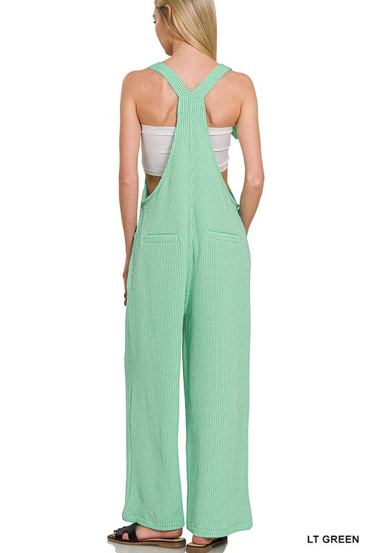 Green Ribbed Overalls