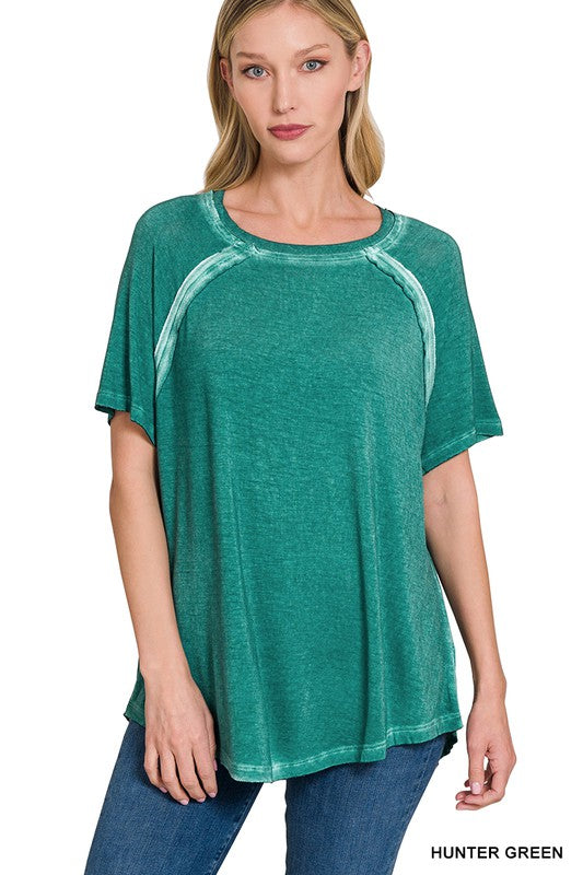 Green Acid Wash Top