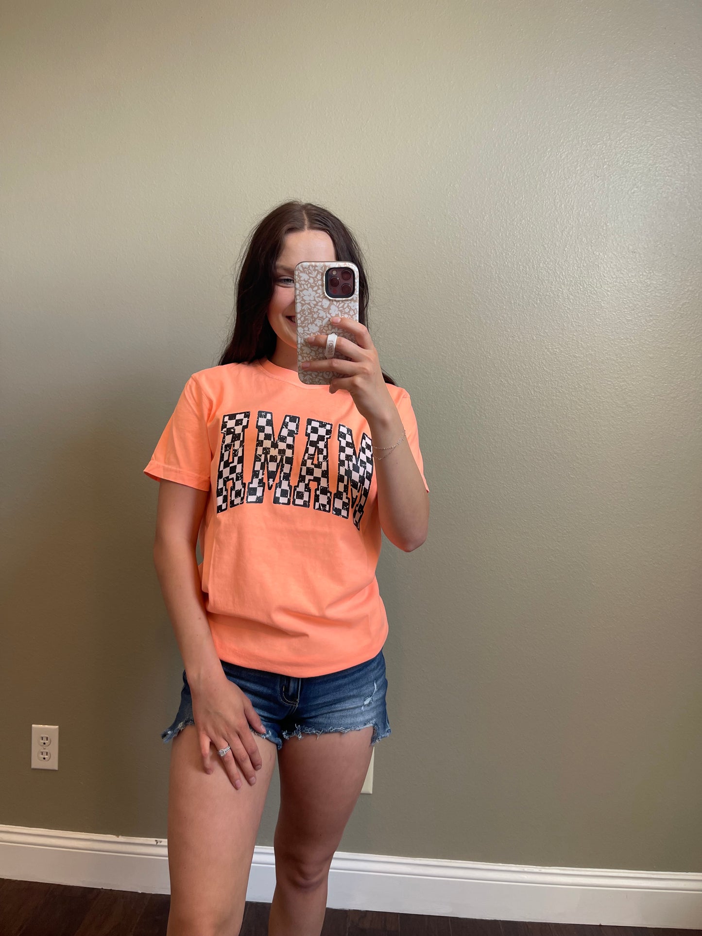 Neon Mama Checkered T Shirt