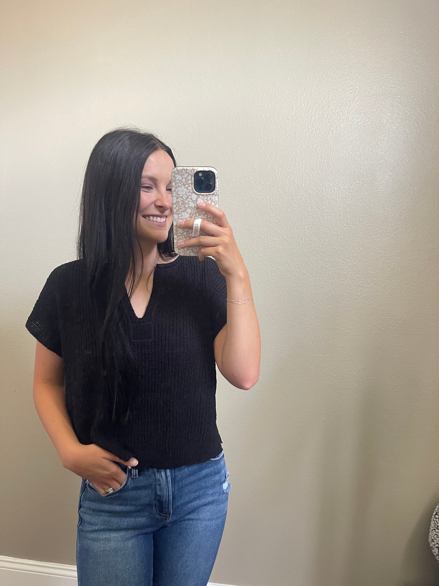 Light weight cropped sweater top