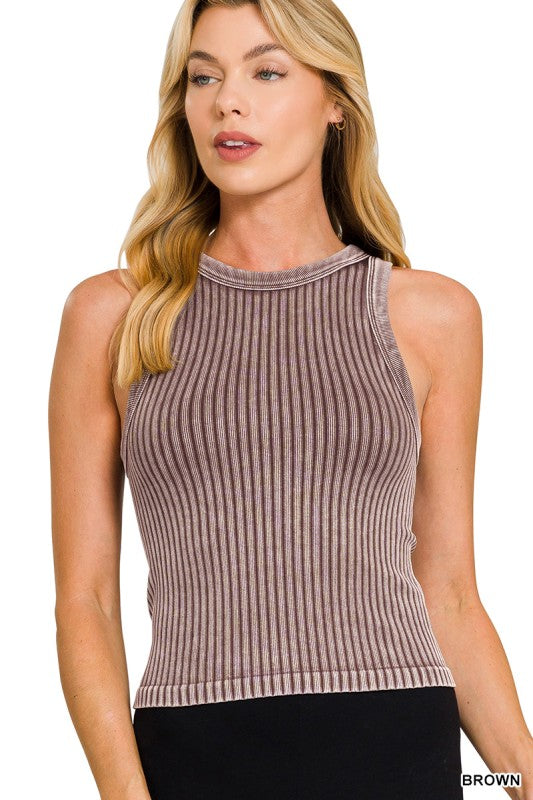 Ribbed Washed Tank Top