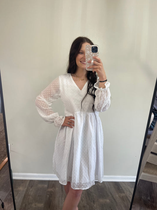 White Swiss Dot Dress