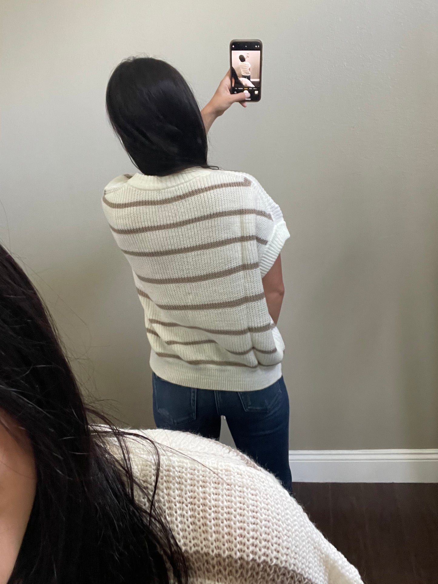 Lightweight stripped sweater top