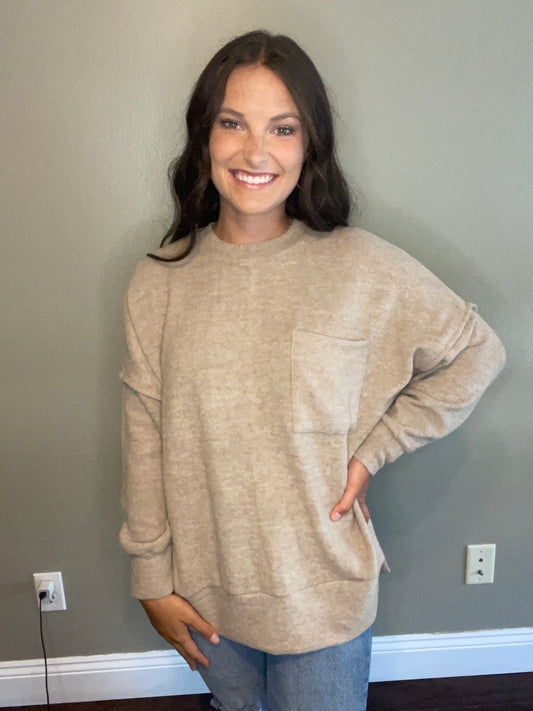 Ash Mocha Pocket Sweater