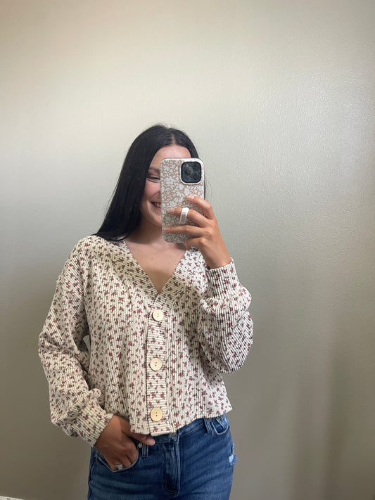 Floral cardigan top