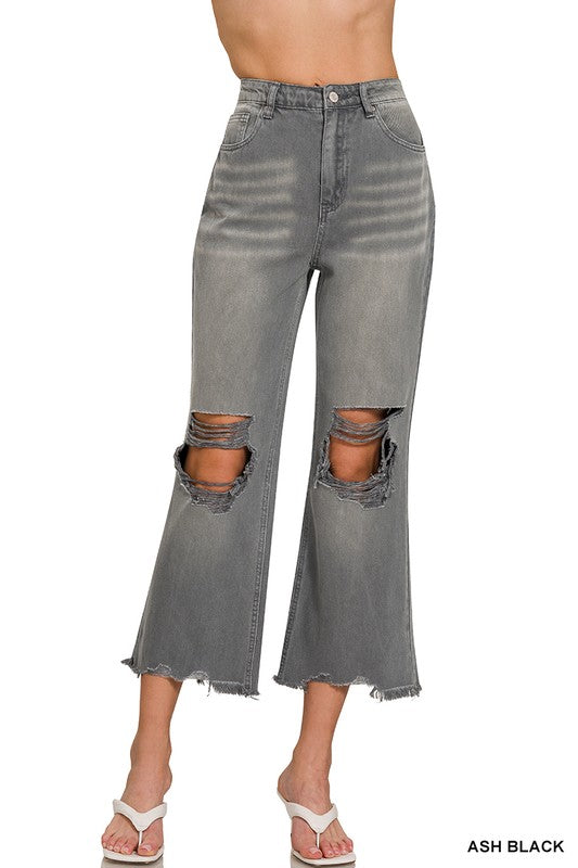 Ash Black Cropped Pants
